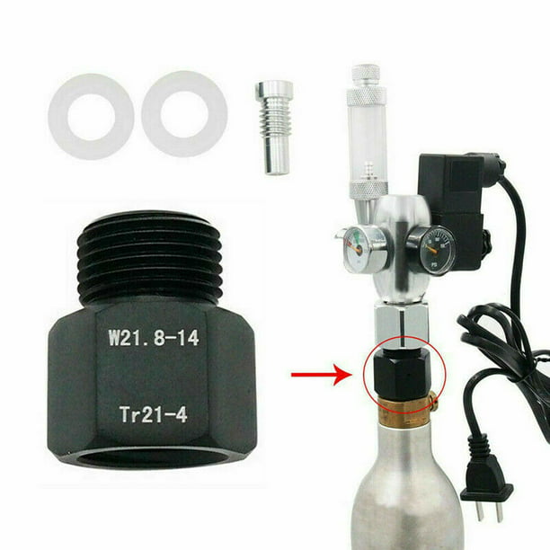 TR21-4 to W21.8 Soda Stream CO2 Adapter to Homebrew Beer Keg/Aquarium Regulator 